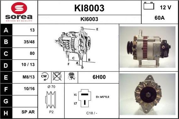 SNRA KI8003 - Генератор autosila-amz.com