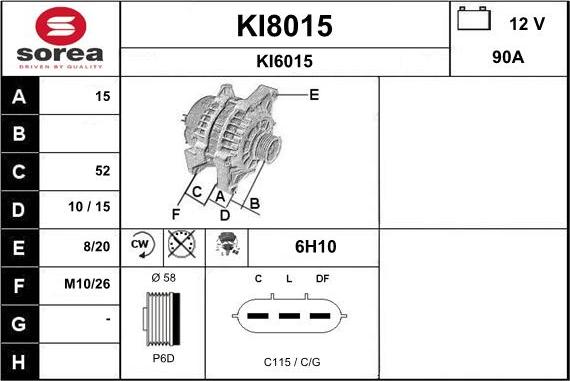 SNRA KI8015 - Генератор autosila-amz.com