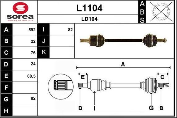 SNRA L1104 - Приводной вал autosila-amz.com