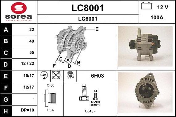 SNRA LC8001 - Генератор autosila-amz.com