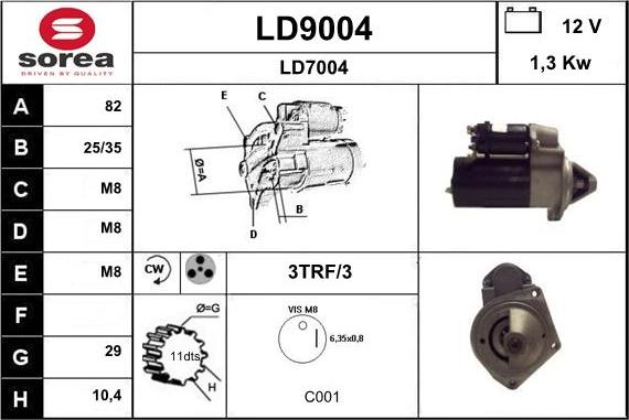 SNRA LD9004 - Стартер autosila-amz.com