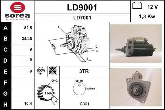 SNRA LD9001 - Стартер autosila-amz.com