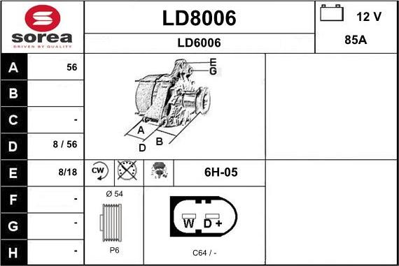 SNRA LD8006 - Генератор autosila-amz.com