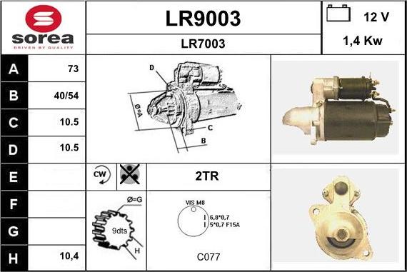 SNRA LR9003 - Стартер autosila-amz.com
