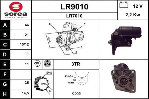 SNRA LR9010 - Стартер autosila-amz.com