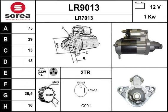 SNRA LR9013 - Стартер autosila-amz.com