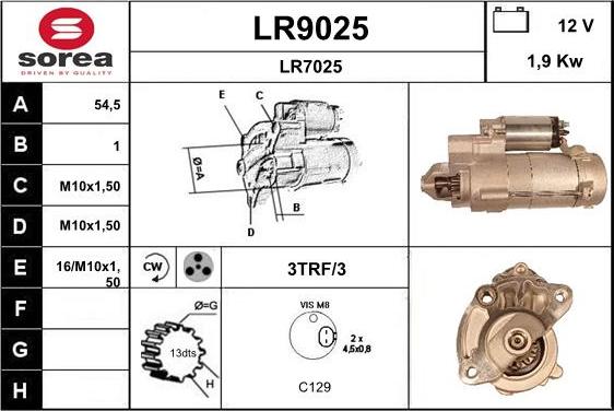 SNRA LR9025 - Стартер autosila-amz.com