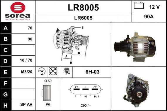 SNRA LR8005 - Генератор autosila-amz.com
