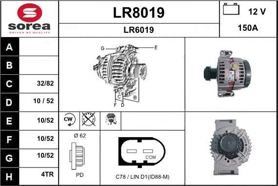 SNRA LR8019 - Генератор autosila-amz.com