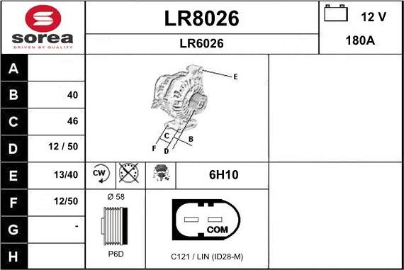 SNRA LR8026 - Генератор autosila-amz.com