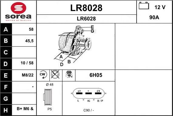 SNRA LR8028 - Генератор autosila-amz.com