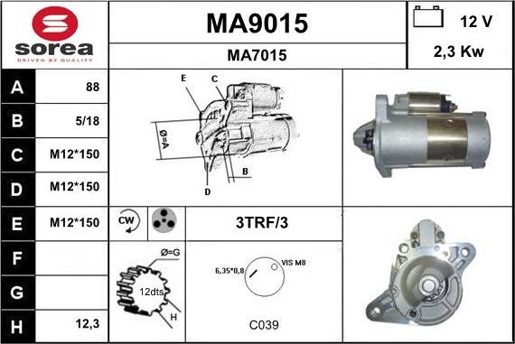 SNRA MA9015 - Стартер autosila-amz.com