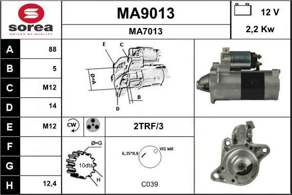 SNRA MA9013 - Стартер autosila-amz.com