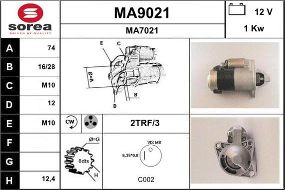 SNRA MA9021 - Стартер autosila-amz.com