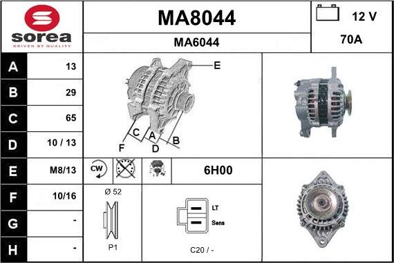 SNRA MA8044 - Генератор autosila-amz.com