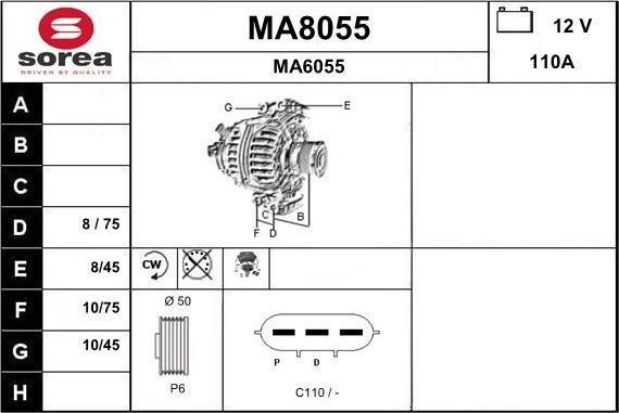 SNRA MA8055 - Генератор autosila-amz.com