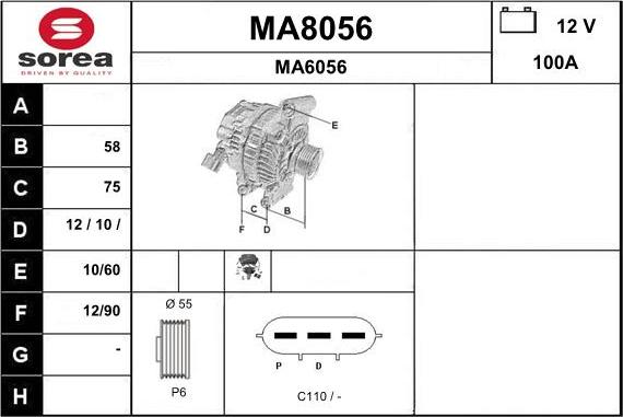 SNRA MA8056 - Генератор autosila-amz.com