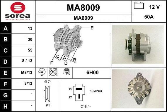 SNRA MA8009 - Генератор autosila-amz.com