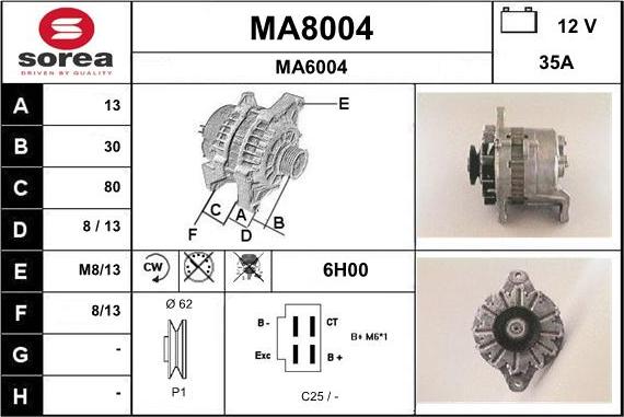 SNRA MA8004 - Генератор autosila-amz.com