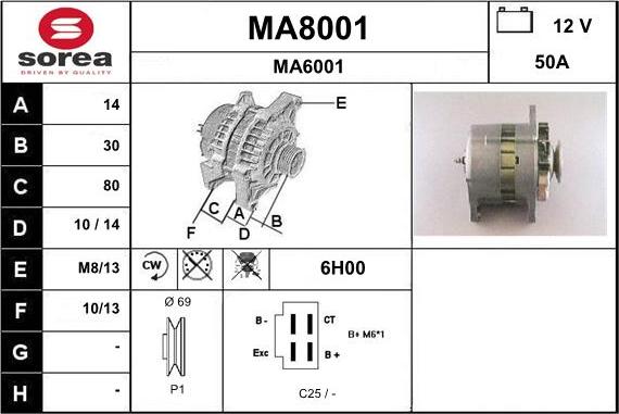 SNRA MA8001 - Генератор autosila-amz.com