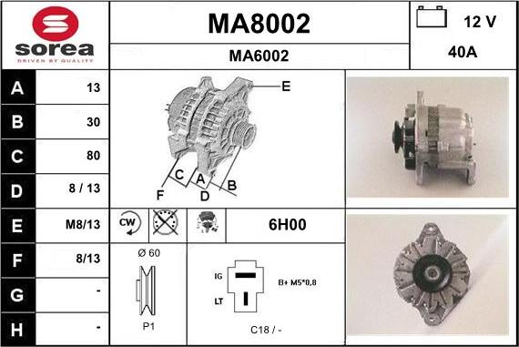 SNRA MA8002 - Генератор autosila-amz.com