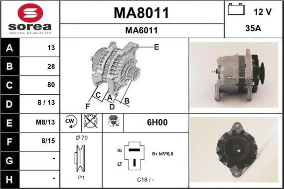 SNRA MA8011 - Генератор autosila-amz.com