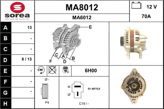 SNRA MA8012 - Генератор autosila-amz.com