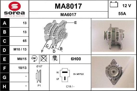 SNRA MA8017 - Генератор autosila-amz.com