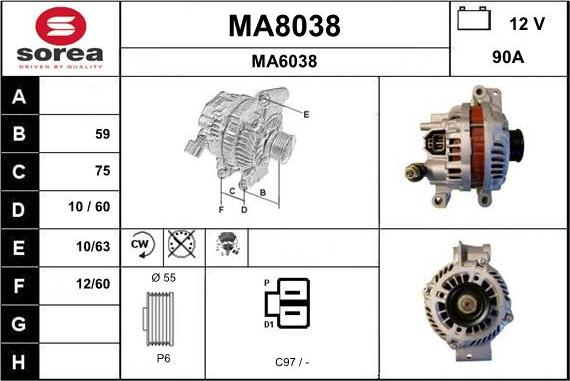 SNRA MA8038 - Генератор autosila-amz.com