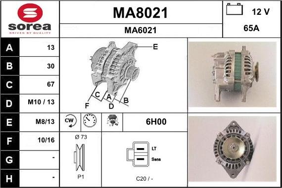 SNRA MA8021 - Генератор autosila-amz.com