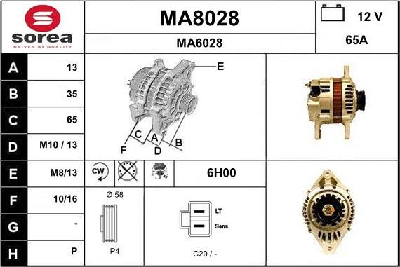 SNRA MA8028 - Генератор autosila-amz.com
