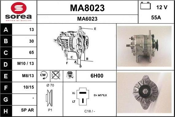 SNRA MA8023 - Генератор autosila-amz.com