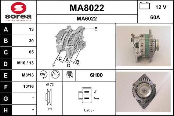 SNRA MA8022 - Генератор autosila-amz.com