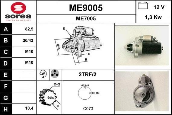 SNRA ME9005 - Стартер autosila-amz.com