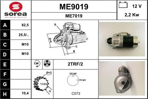 SNRA ME9019 - Стартер autosila-amz.com