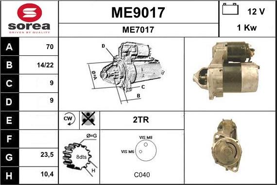 SNRA ME9017 - Стартер autosila-amz.com