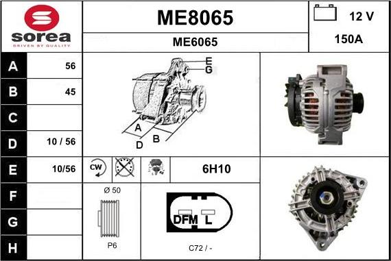 SNRA ME8065 - Генератор autosila-amz.com