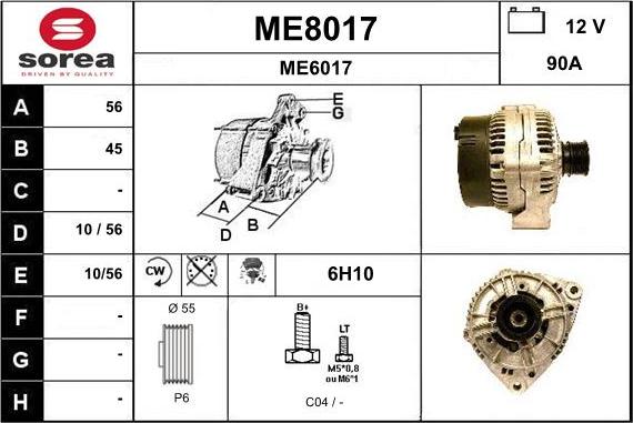 SNRA ME8017 - Генератор autosila-amz.com