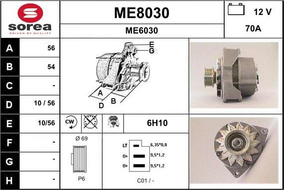 SNRA ME8030 - Генератор autosila-amz.com
