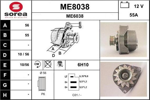 SNRA ME8038 - Генератор autosila-amz.com