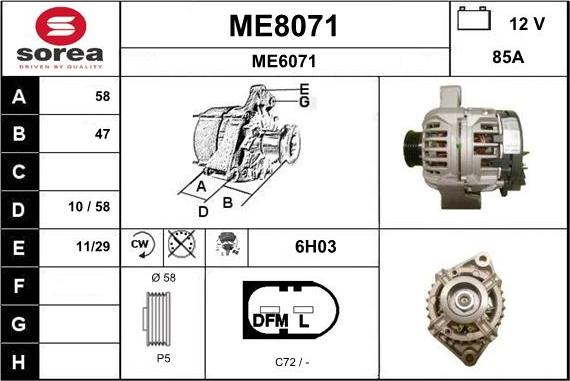 SNRA ME8071 - Генератор autosila-amz.com