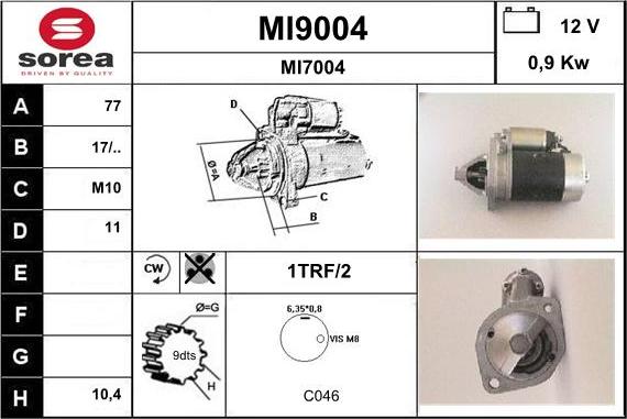 SNRA MI9004 - Стартер autosila-amz.com