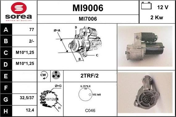 SNRA MI9006 - Стартер autosila-amz.com