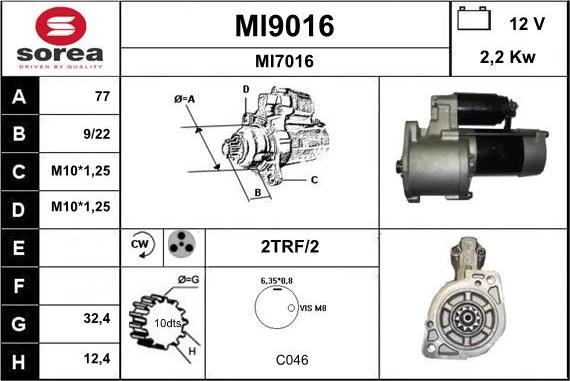 SNRA MI9016 - Стартер autosila-amz.com