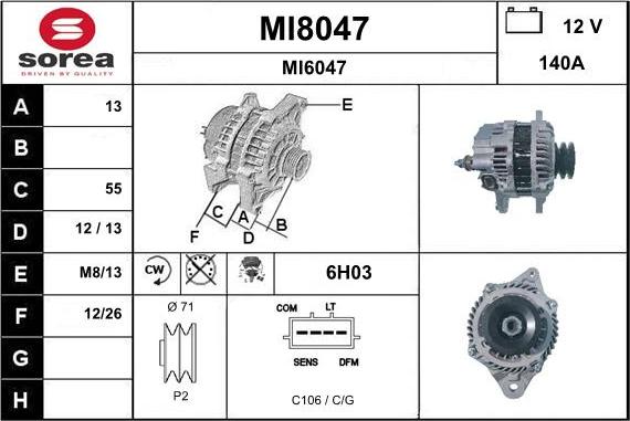 SNRA MI8047 - Генератор autosila-amz.com