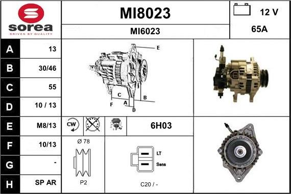 SNRA MI8023 - Генератор autosila-amz.com