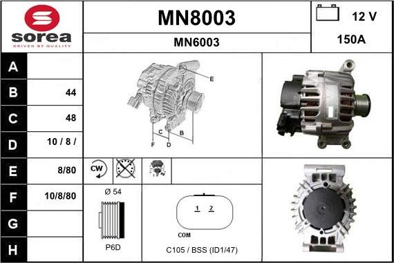 SNRA MN8003 - Генератор autosila-amz.com