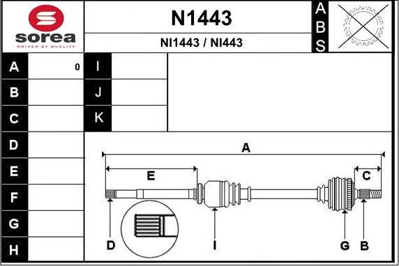 SNRA N1443 - Приводной вал autosila-amz.com