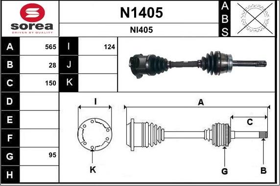 SNRA N1405 - Приводной вал autosila-amz.com