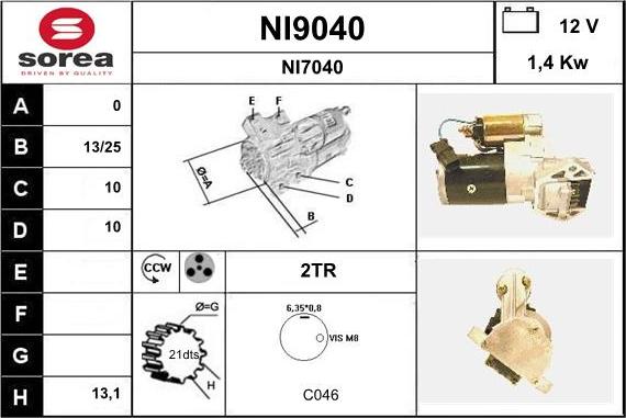 SNRA NI9040 - Стартер autosila-amz.com